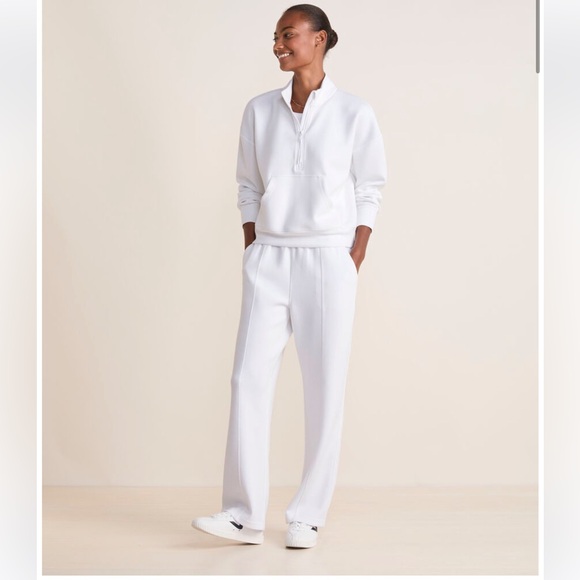 Vineyard Vines Performance Silky Scuba Oversized White Quarter Zip Pullover Sz M - Picture 13 of 13